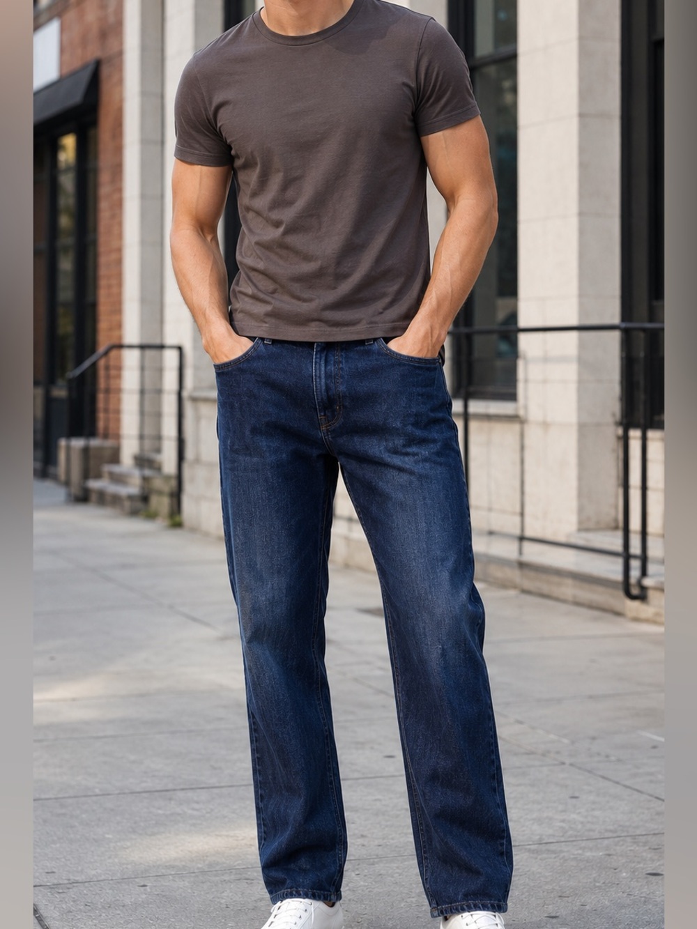 Urban Star Mens Dark Wash‎ Straight Leg Jeans Size 32x34